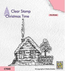 Transparent Stempel Motivstempel Clear Stamp - Nellie`s - CT045 schneebedeckte Hütte
